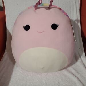 Pink Plush Toy with Rainbow Accents